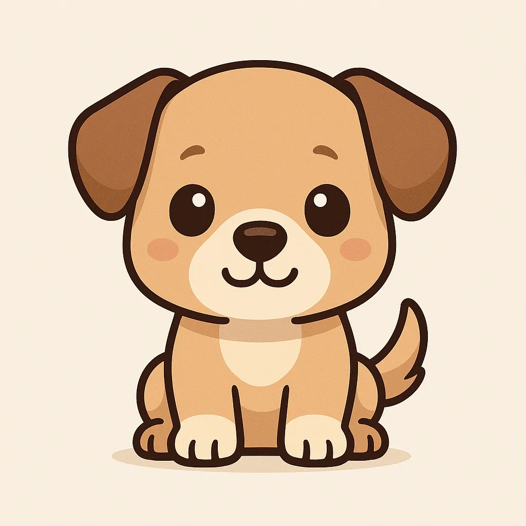 Cute puppy icon illustration