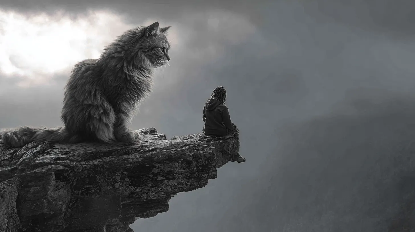 Brave cat warning owner