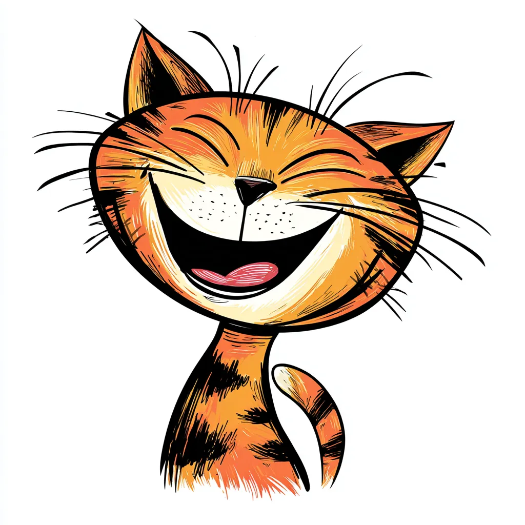 Smiling cartoon cat icon