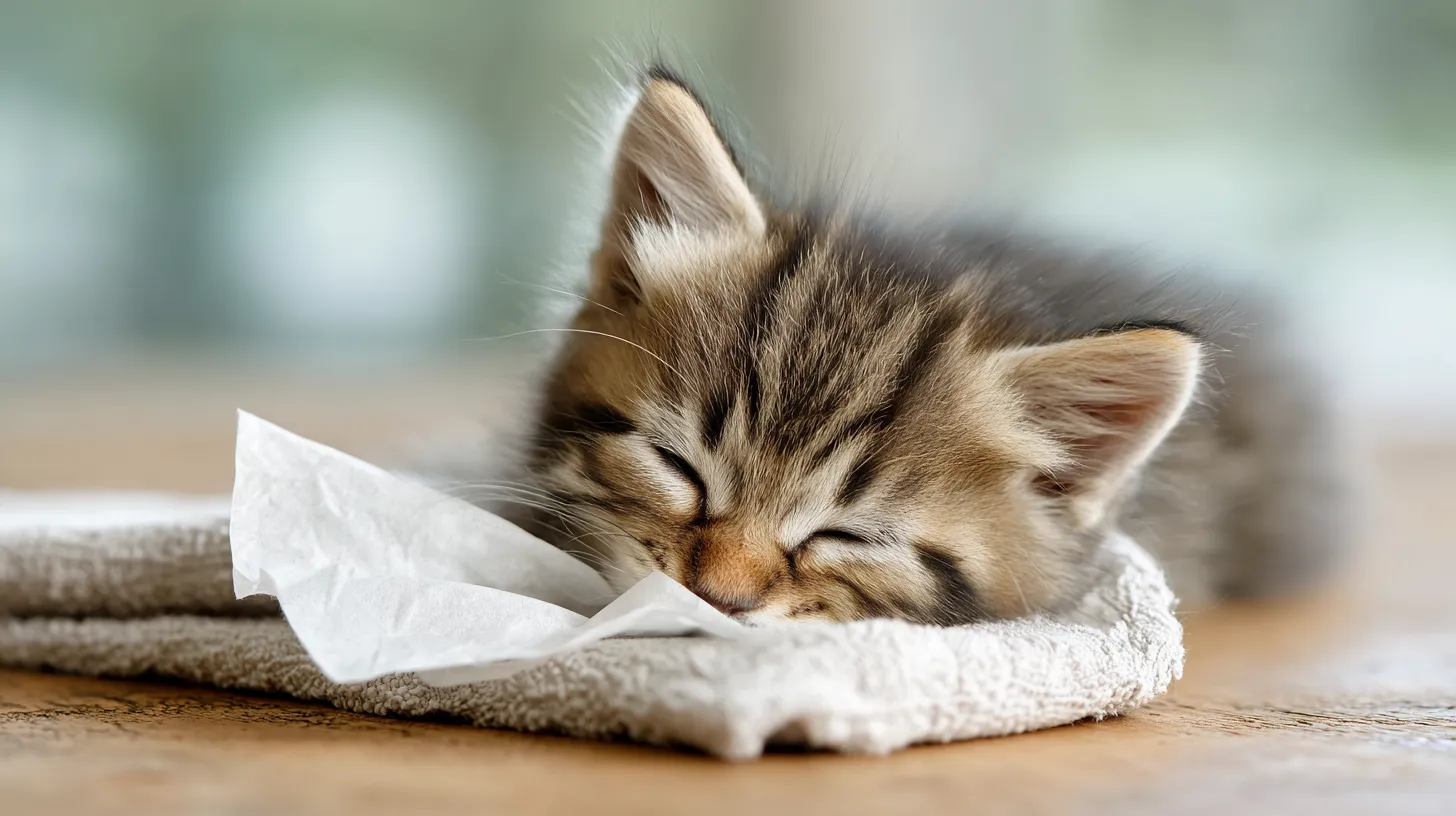 Kitten with upper respiratory infection