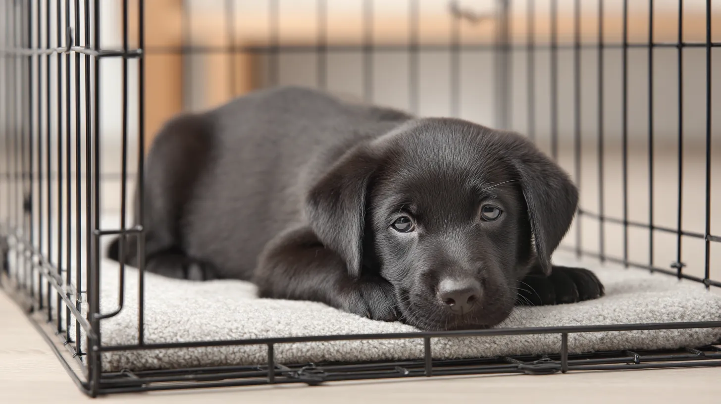 puppy crate training setup for housebreaking
