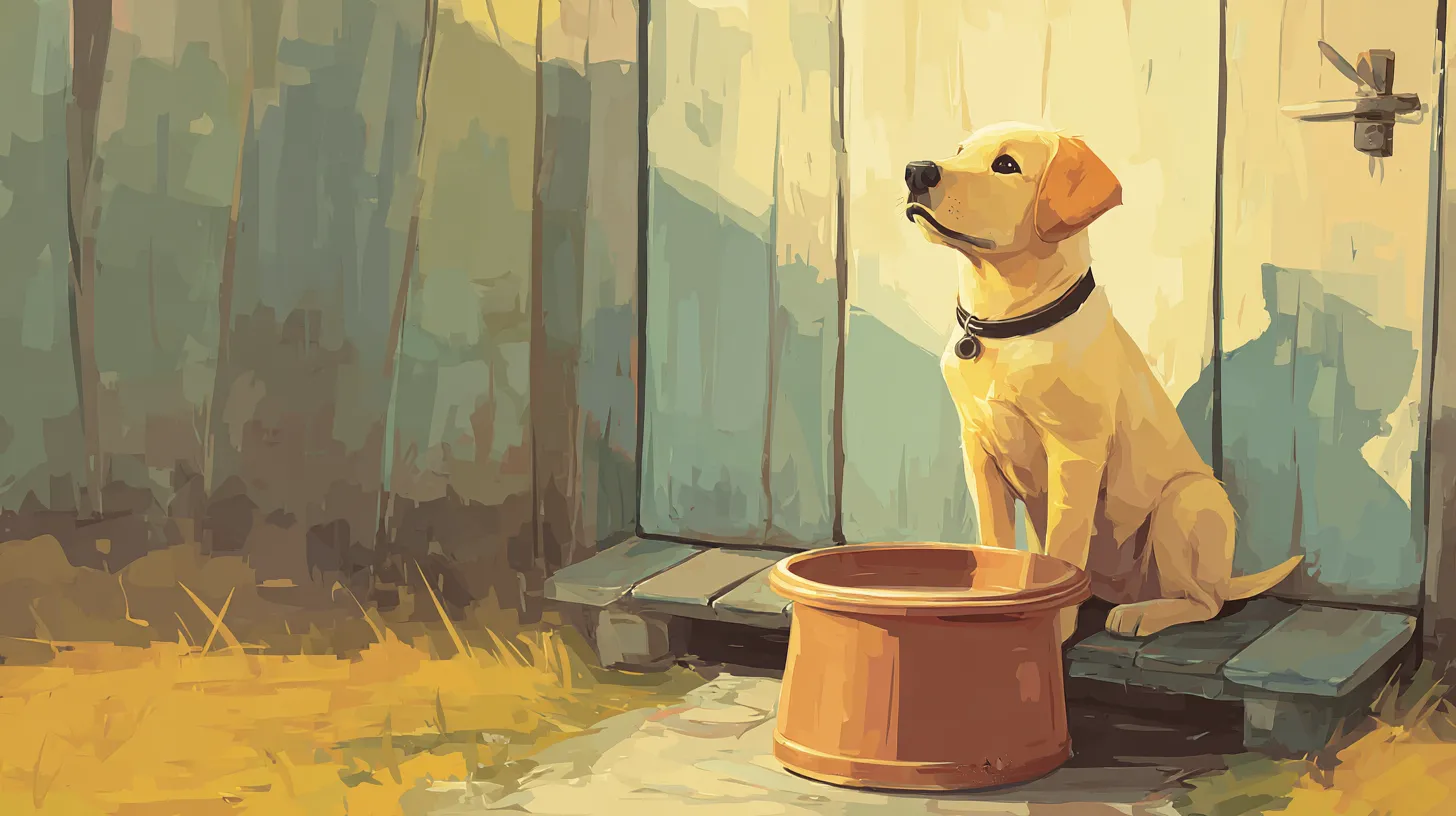 Puppy being rewarded after potty outside