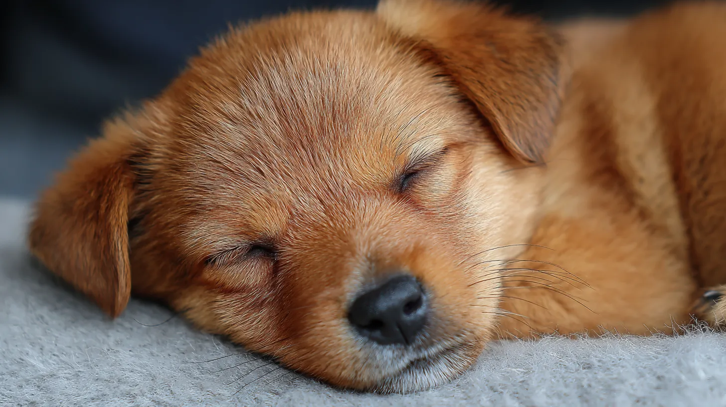 cute puppy sleeping peacefully