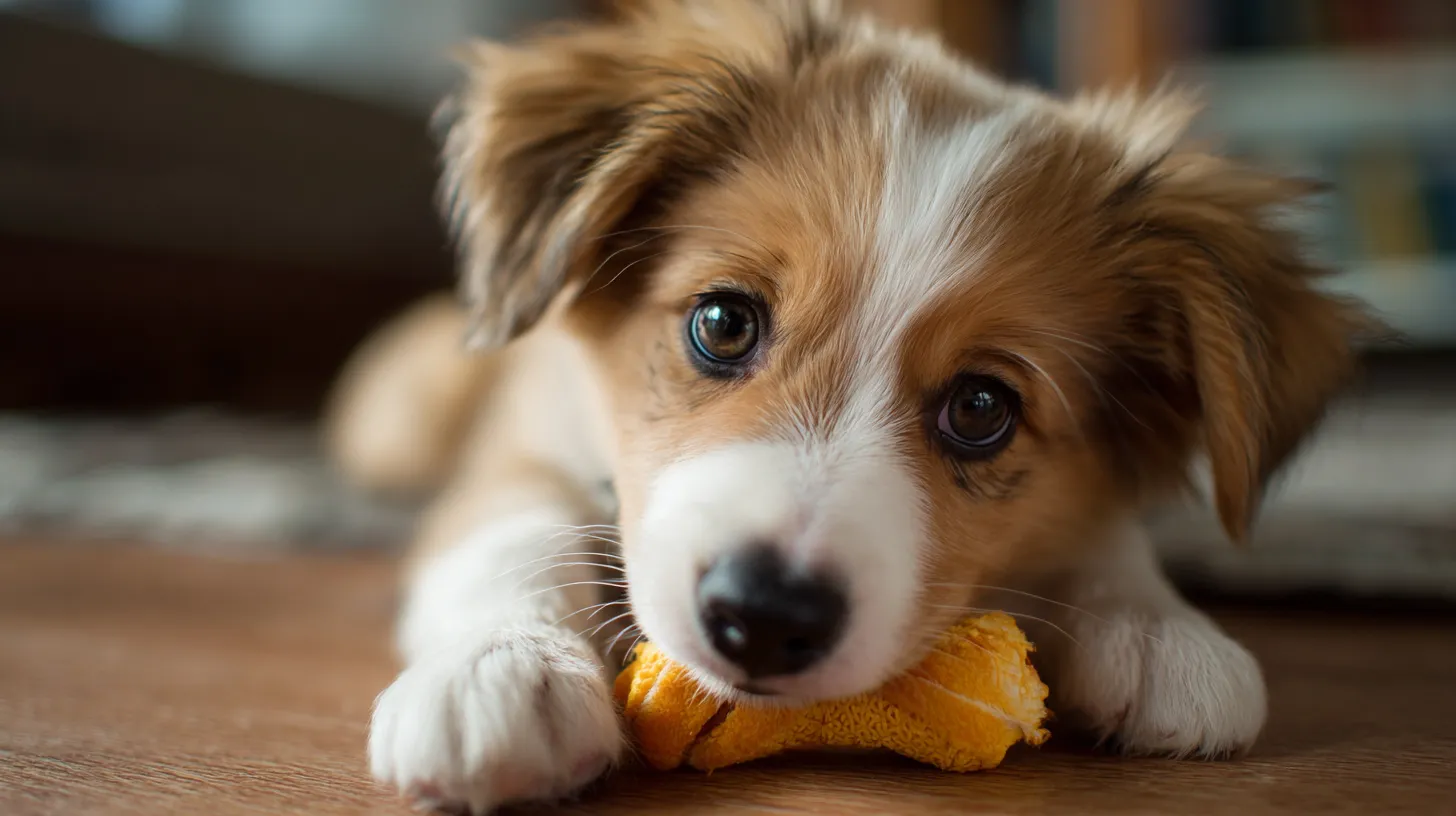puppy chewing safe teething toy