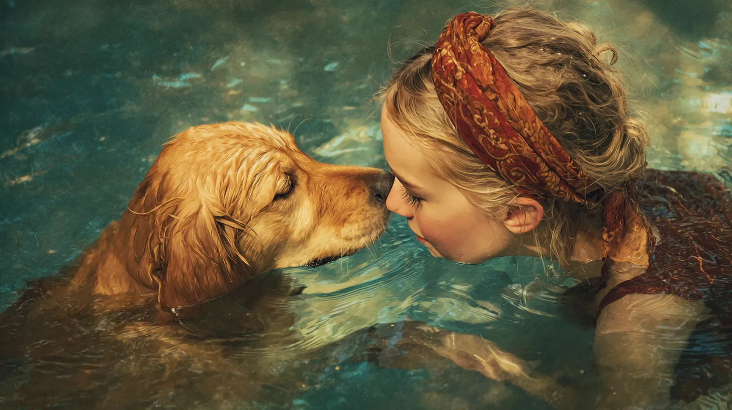 Adopter building trust with a newly rescued dog during a calm training session